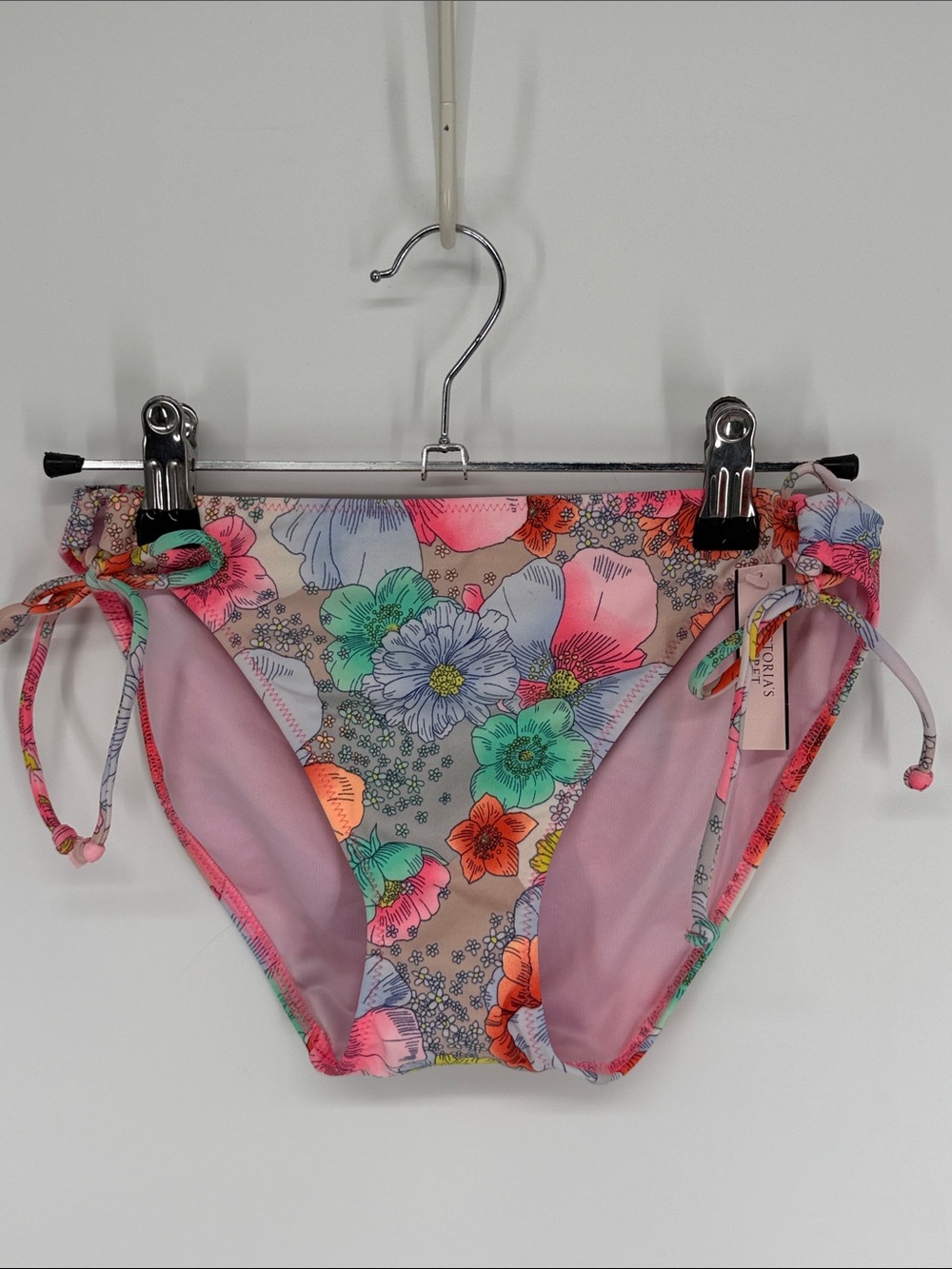 Victoria’s Secret Floral Print Tie Sides Bikini Bottom Size Medium NWT